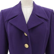 Wool Macadam Button Jacket #39 Purple