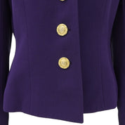 Wool Macadam Button Jacket #39 Purple