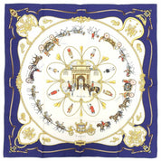 カレ90 The Royal Mewsスカーフ アイボリー/ネイビー