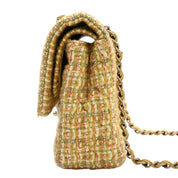 Circa 2014 Tweed Classic Flap Chain Bag 25cm Light Green/Multi-color