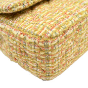 Circa 2014 Tweed Classic Flap Chain Bag 25cm Light Green/Multi-color