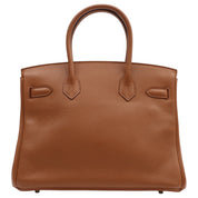2011年款 Birkin Club 30 金色/栗子色/米白色