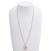 2004 Rhinestone CC Mark Necklace Gold/Pink