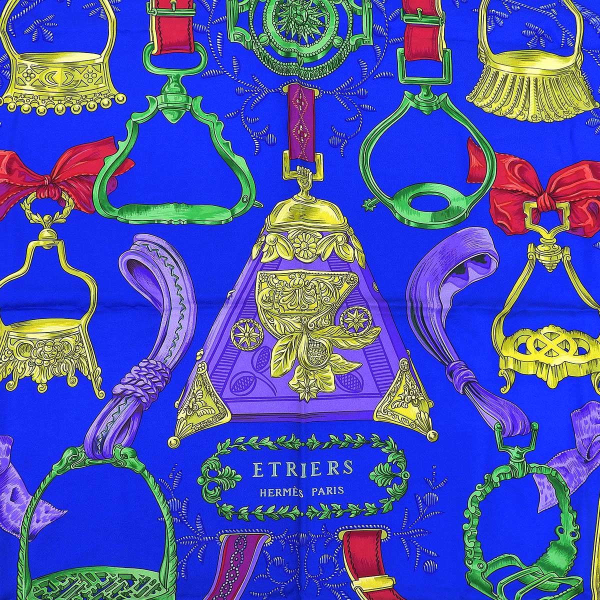 カレ90 Etriersスカーフ ブルー/マルチ