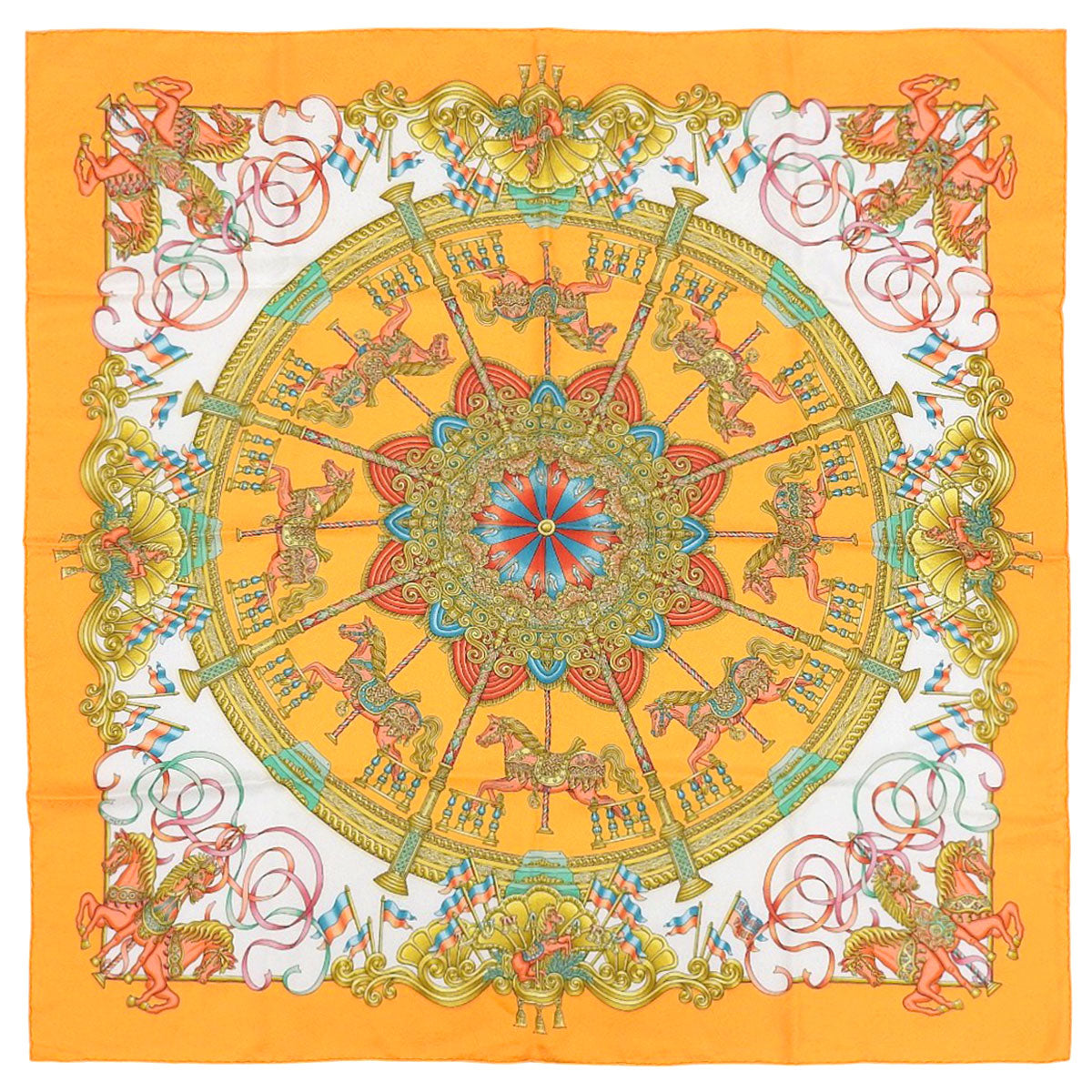 Carré 90 Luna Park Scarf Orange/Multi-colored