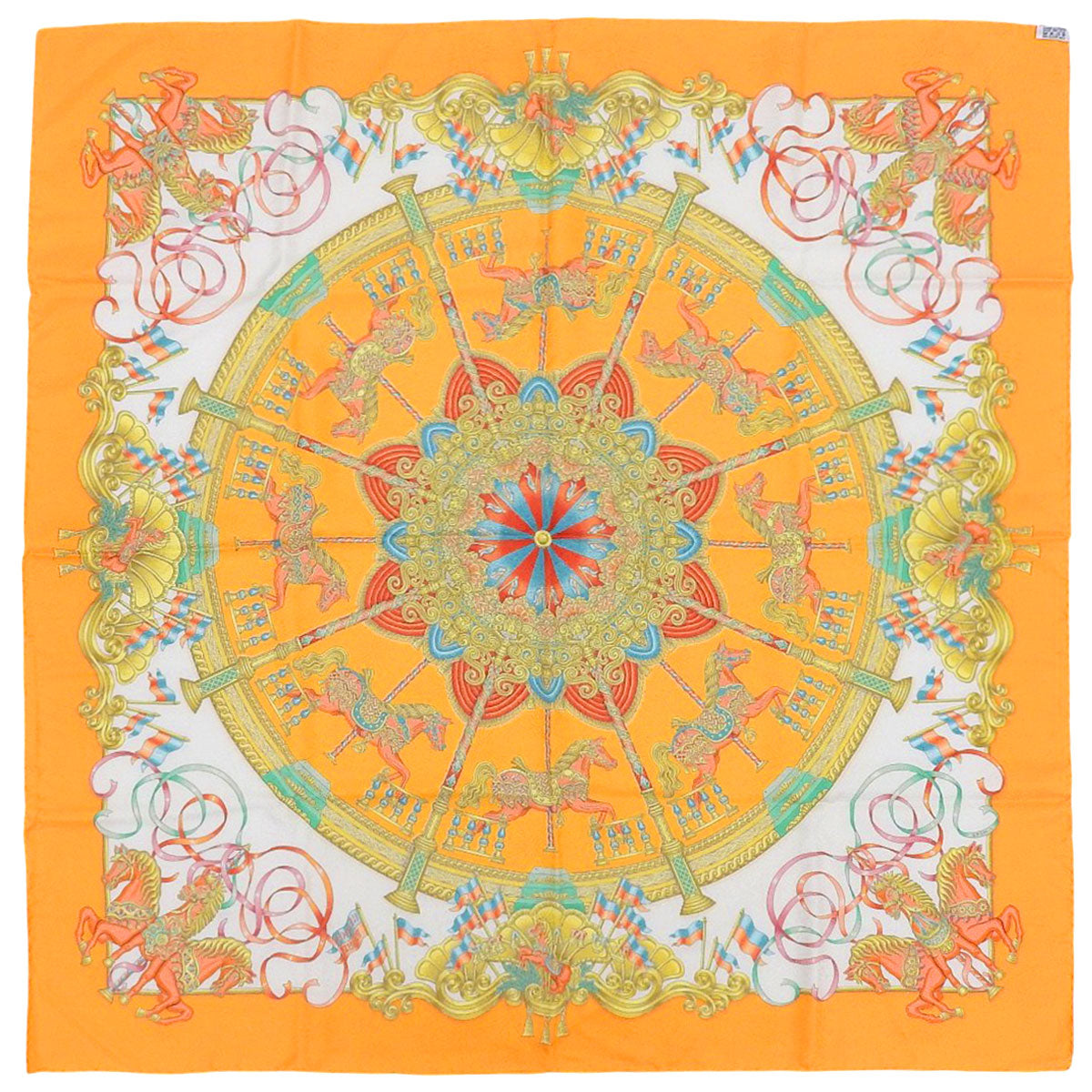 Carré 90 Luna Park Scarf Orange/Multi-colored