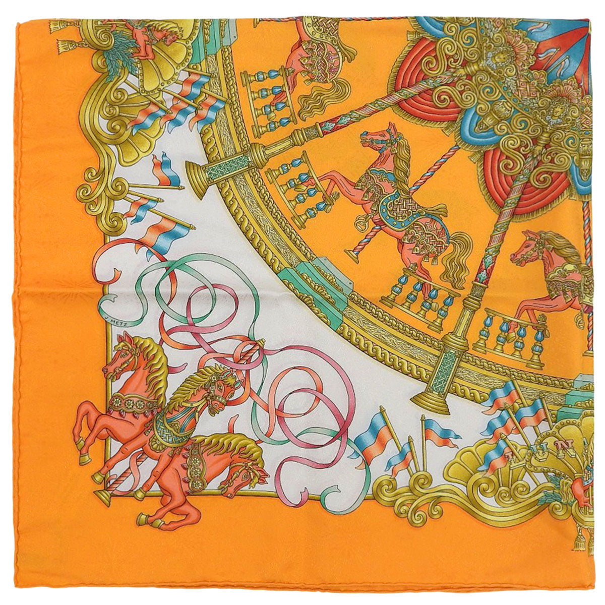 Carré 90 Luna Park Scarf Orange/Multi-colored