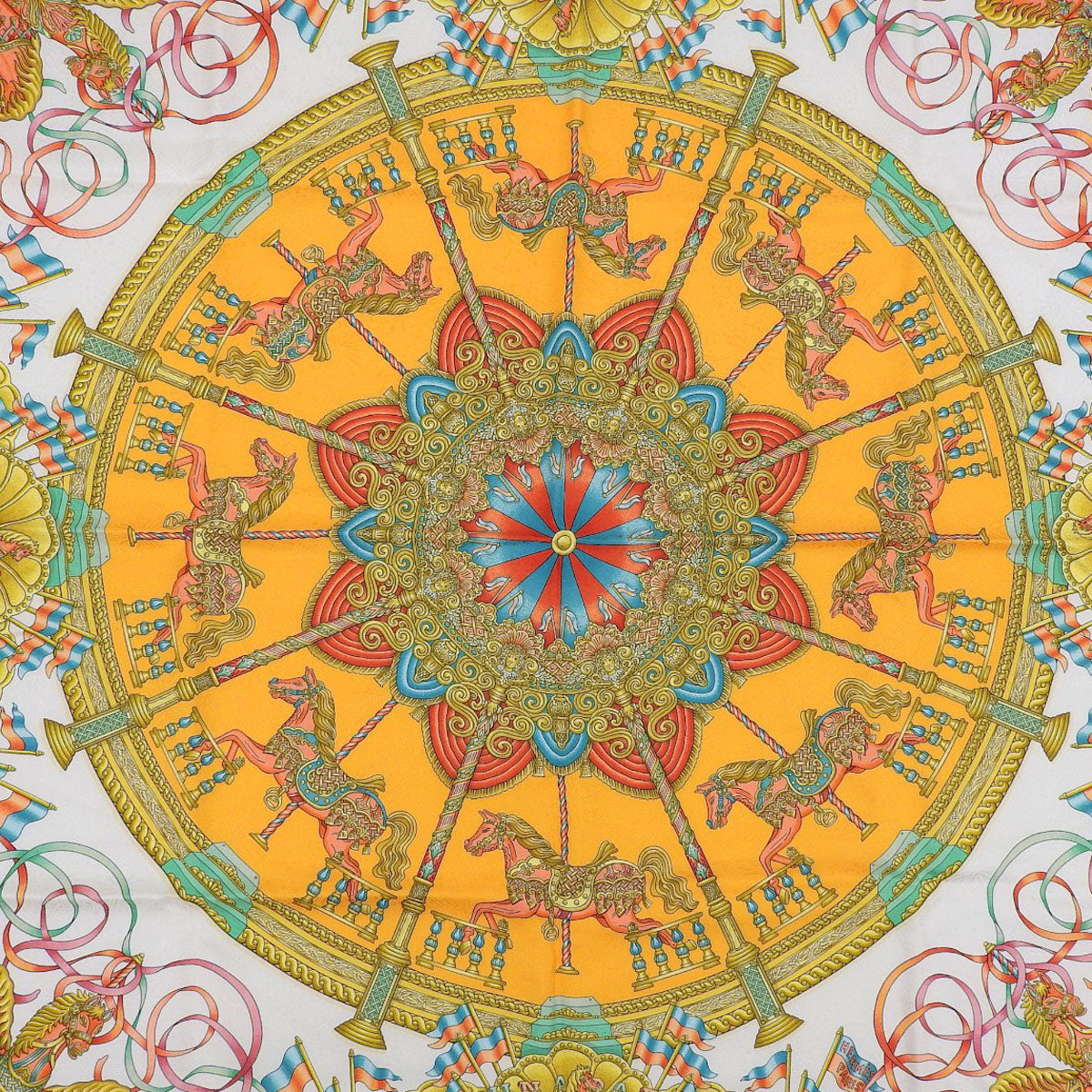 Carré 90 Luna Park Scarf Orange/Multi-colored