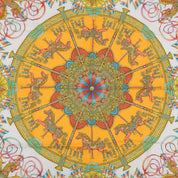 Carré 90 Luna Park Scarf Orange/Multi-colored