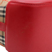 Nova Check Pattern Logo Charm Shoulder Bag Beige/Red