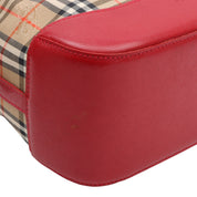Nova Check Pattern Logo Charm Shoulder Bag Beige/Red