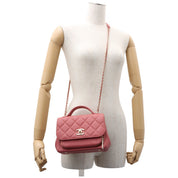 2019 Caviar Skin Business Affinity 2-Way Bag Pink
