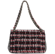 Circa 2009 Tweed CC Turnlock Chain Shoulder Bag, Red/Black/White