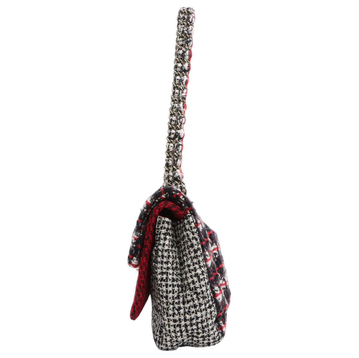 Circa 2009 Tweed CC Turnlock Chain Shoulder Bag, Red/Black/White