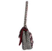 Circa 2009 Tweed CC Turnlock Chain Shoulder Bag, Red/Black/White