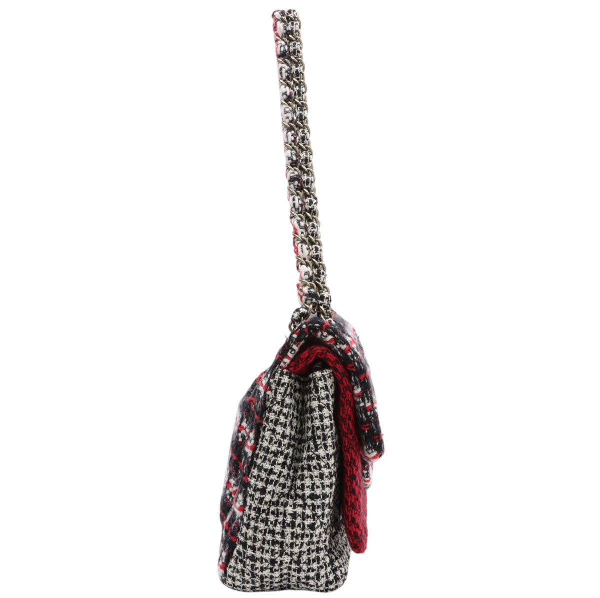 Circa 2009 Tweed CC Turnlock Chain Shoulder Bag, Red/Black/White