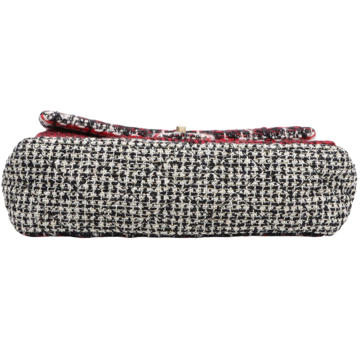 Circa 2009 Tweed CC Turnlock Chain Shoulder Bag, Red/Black/White