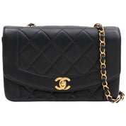 Diana Flap Chain Bag 22cm, Black (circa 1992)