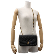 Diana Flap Chain Bag 22cm, Black (circa 1992)