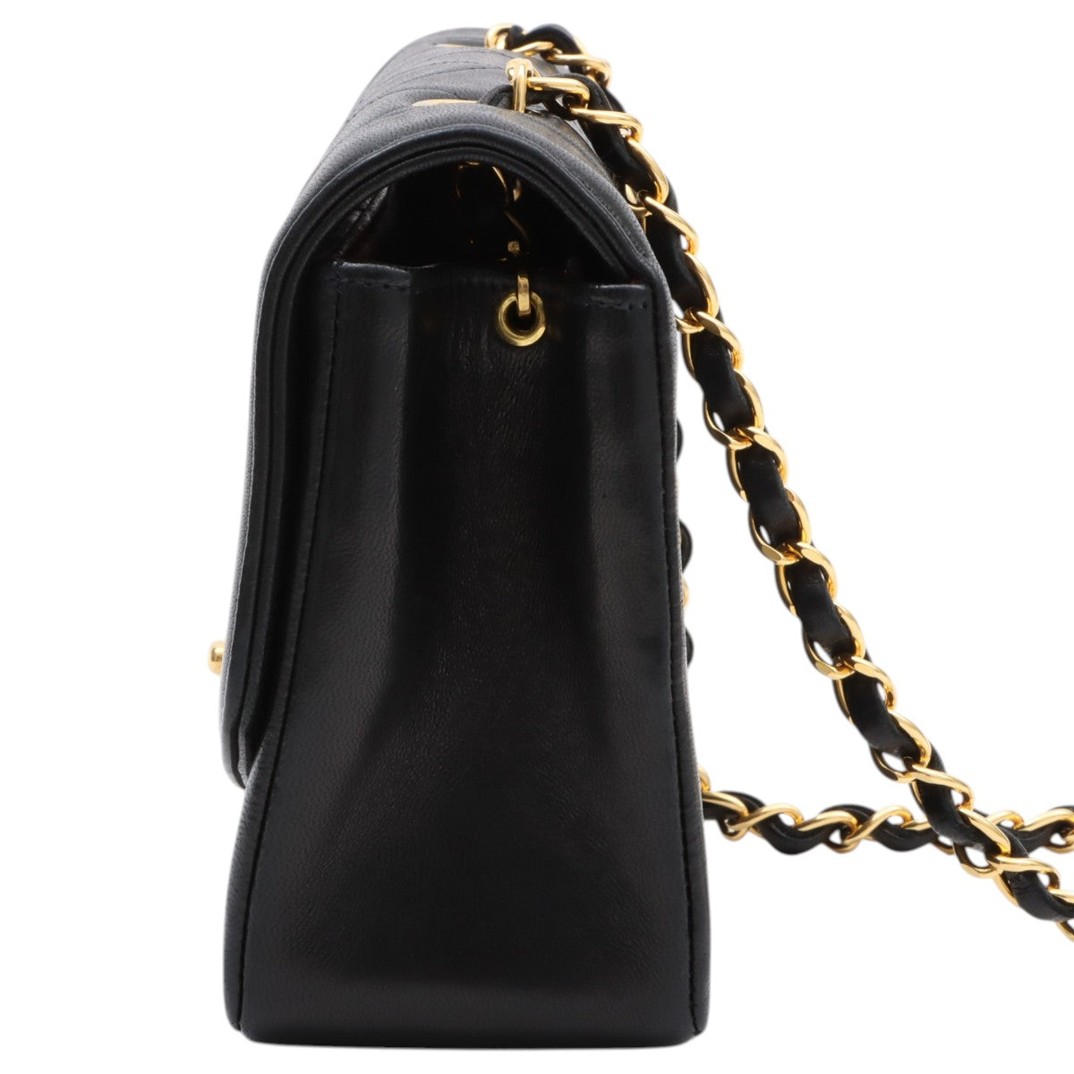 Diana Flap Chain Bag 22cm, Black (circa 1992)