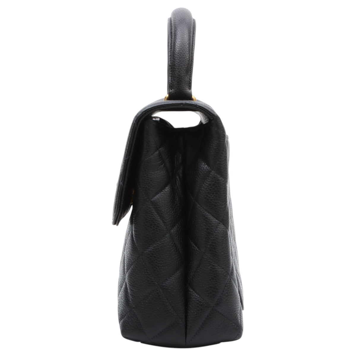 Circa 1997 Caviar Skin CC Turnlock Handbag, Black
