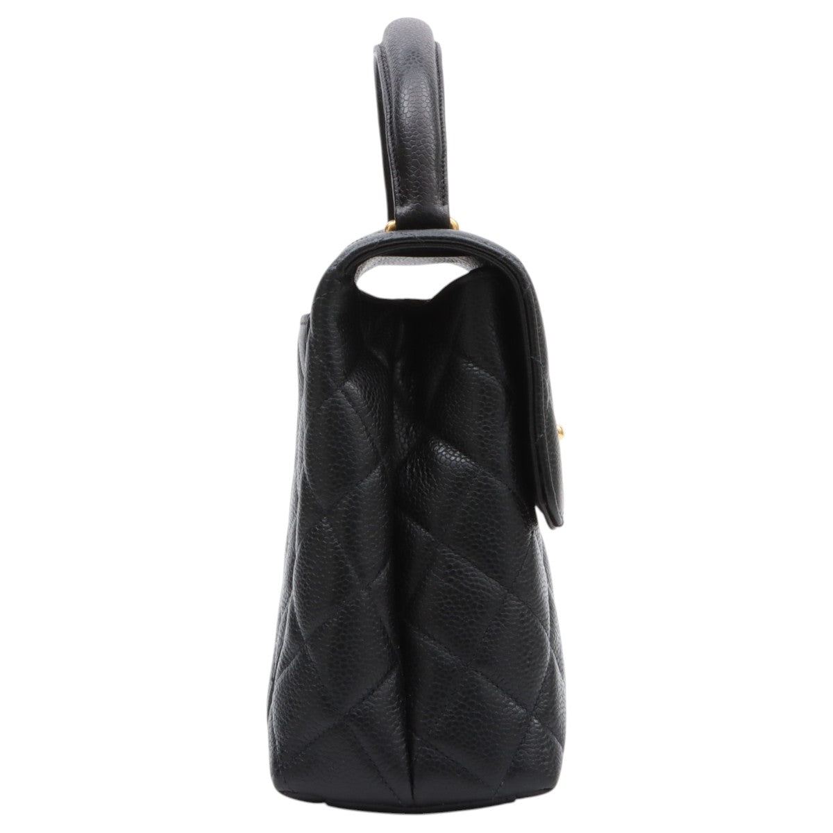 Circa 1997 Caviar Skin CC Turnlock Handbag, Black