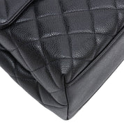 Circa 1997 Caviar Skin CC Turnlock Handbag, Black
