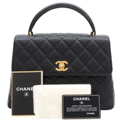 Circa 1997 Caviar Skin CC Turnlock Handbag, Black