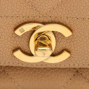 Circa 1992 Caviar Skin Diana Flap Chain Bag 25cm Beige