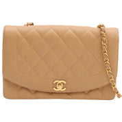 Circa 1992 Caviar Skin Diana Flap Chain Bag 25cm Beige
