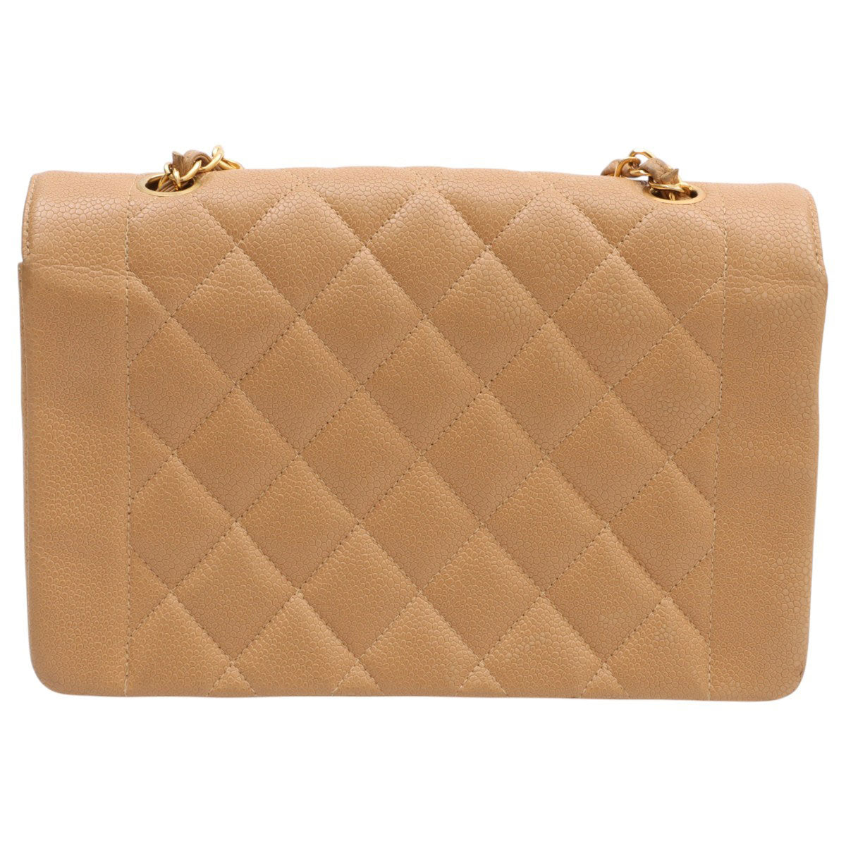 Circa 1992 Caviar Skin Diana Flap Chain Bag 25cm Beige