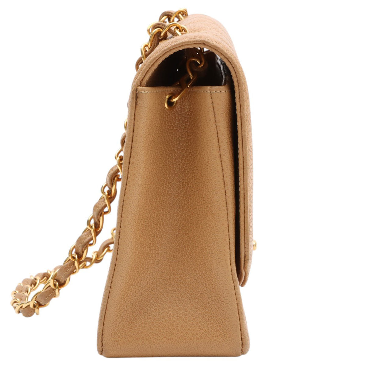 Circa 1992 Caviar Skin Diana Flap Chain Bag 25cm Beige