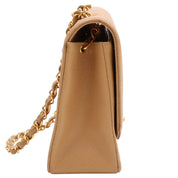 Circa 1992 Caviar Skin Diana Flap Chain Bag 25cm Beige