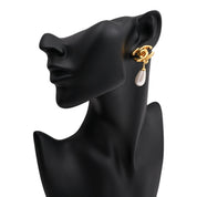 1996 CC Mark Pearl Swing Earrings Gold