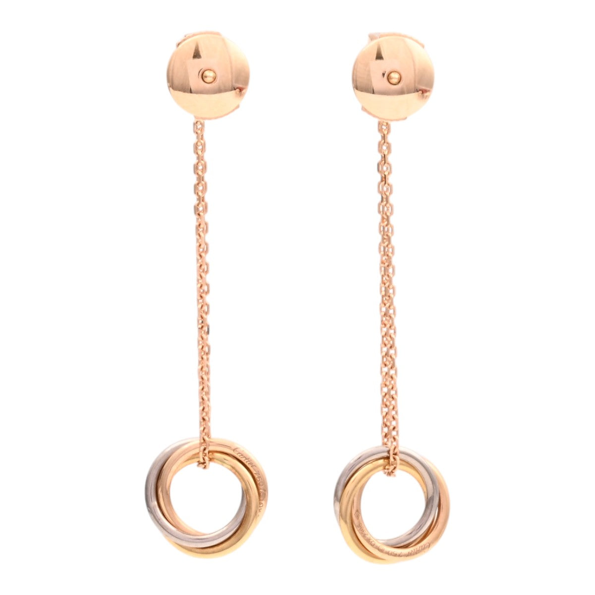18K Diamond Trinity Earrings Yellow Gold/Rose Gold/White Gold