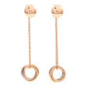 18K Diamond Trinity Earrings Yellow Gold/Rose Gold/White Gold