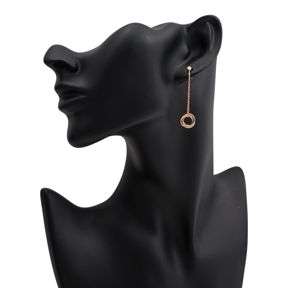 18K Diamond Trinity Earrings Yellow Gold/Rose Gold/White Gold