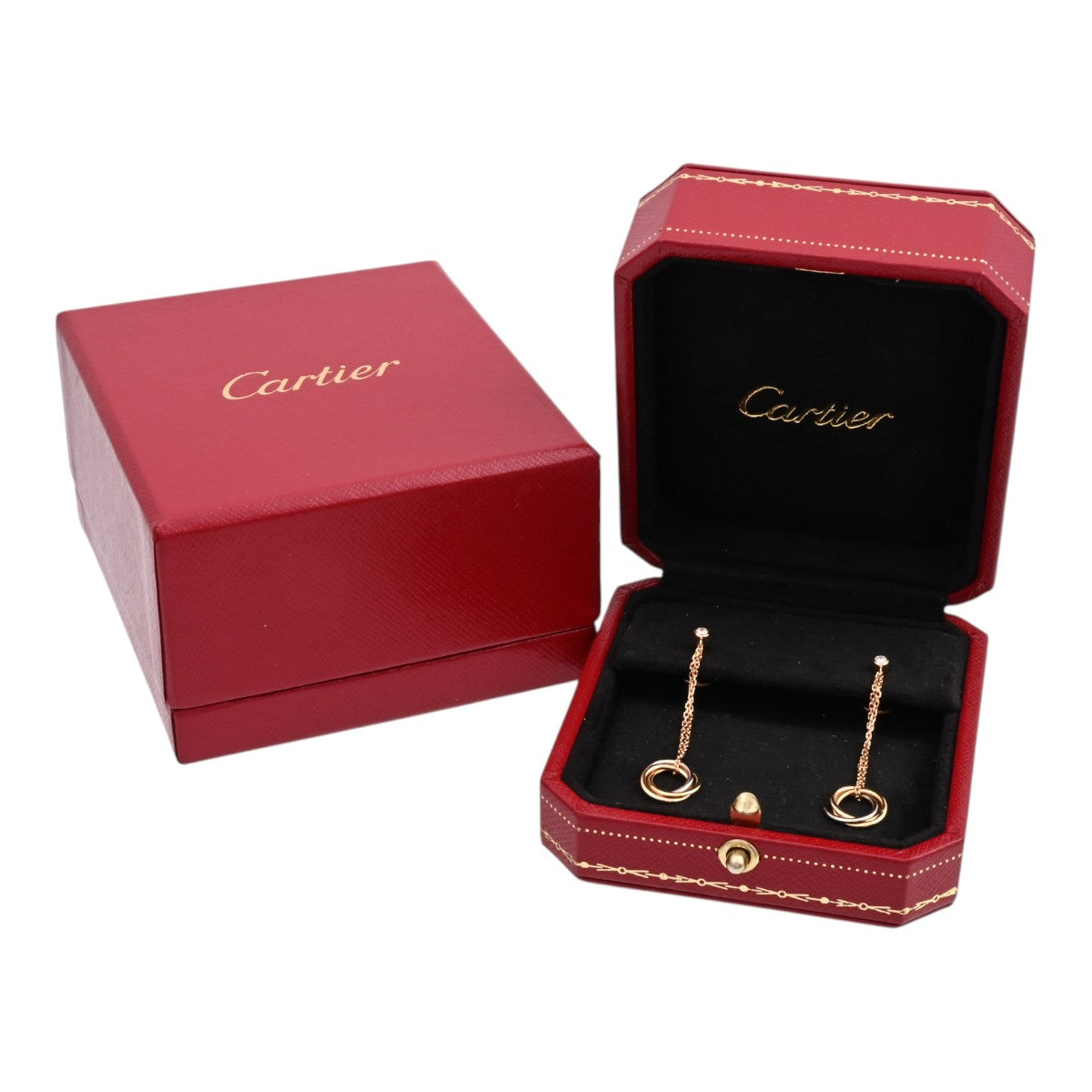 18K Diamond Trinity Earrings Yellow Gold/Rose Gold/White Gold