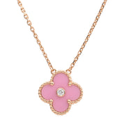 2015 Holiday Season Limited Edition Vintage Alhambra Necklace, Pink Gold/Pink