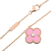 2015 Holiday Season Limited Edition Vintage Alhambra Necklace, Pink Gold/Pink