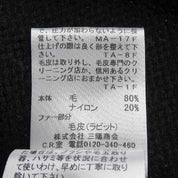 ウールロゴプレートファーカラーパフスリーブワンピース #38 ブラック