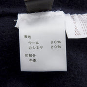 ウールロゴボタンエルボーパッチデザインフーデッドカーディガン #XS ネイビー