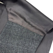 ウールチェックロゴパターンベスト #48 グレー