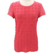 2013年製 リネンモノグラム刺繍Tシャツ #XS ピンク