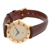 Round Logo Face Watch 3000L Quartz Champagne Gold