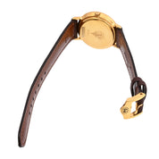 Round Logo Face Watch 3000L Quartz Champagne Gold