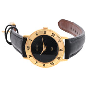 Round Logo Face Watch 3000L Quartz Black