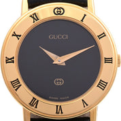 Round Logo Face Watch 3000L Quartz Black