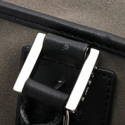 Suede Anagram Amazona Boston Bag Khaki/Black