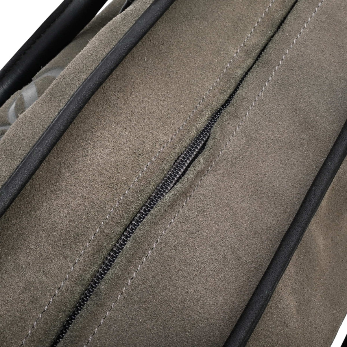 Suede Anagram Amazona Boston Bag Khaki/Black